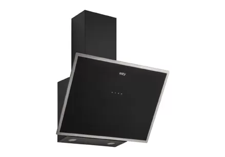 Esty 3473 Siyah Dekoratif Camlı Duvar Tipi Davlumbaz